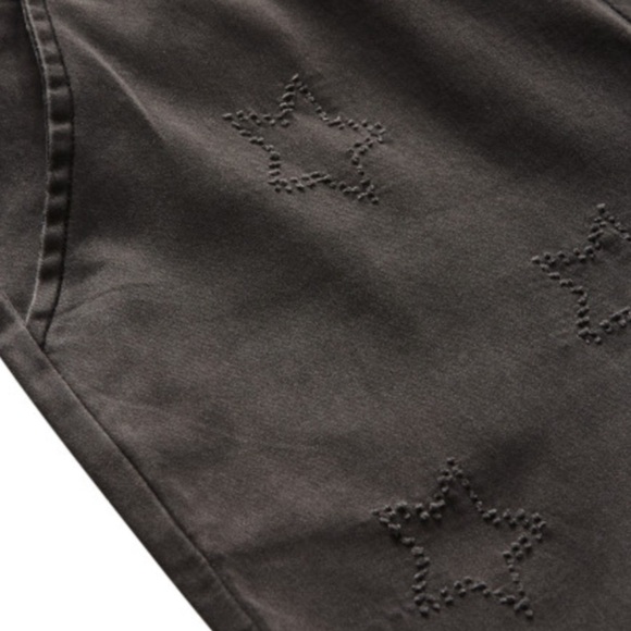 Avenue Elastic Waistband Black Star Embellished Stretch Crop Jean (JN03.5) - Picture 9 of 12